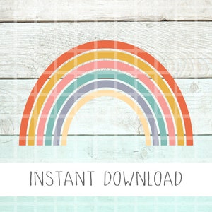 Boho Rainbow Svg, Plain Rainbow SVG, Retro Rainbow PNG, Rainbow Vector, Rainbow Cut File, Rainbow Instant Download