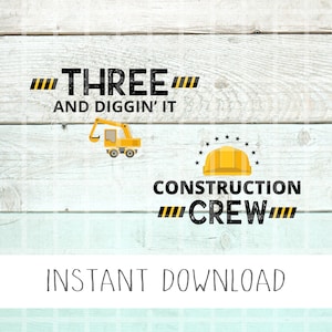 Three And Diggin It, Construction Crew Png, Construction Kids Verjaardag Png, Cute Kids Verjaardag Pngs, Graafmachine Png, Feestvarken Png, Kinderen