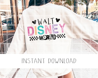 Walt World PNG Retro Png, Magical Retro Mickey Png, Mickey png, Minnie Png, Retro Castle Png, Distressed Mickey PNG