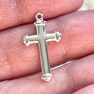 Cross charm silver, cross Silver Charm gift, pendent Sterling Silver Cross Charm Pendant, Sterling Silver Cross Charm, Tiny Cross Pendant