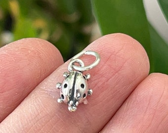 Small Lady Bug Charm Sterling Silver, Made in the USA Small Lady Bug Charm Sterling Silver, Made in the USA