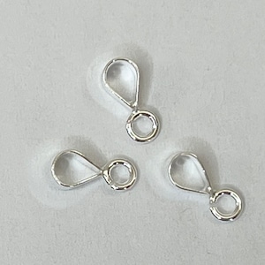 Sterling silver Bail with perpendicular open ring Stamped,
