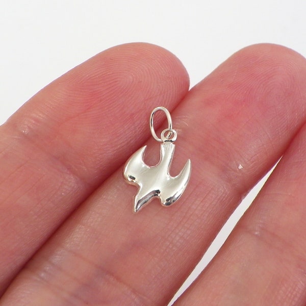 Charme petite colombe en argent sterling, breloque en argent pour collier, boucle d'oreille, breloque colombe en argent 925, fabrication de bijoux de collier