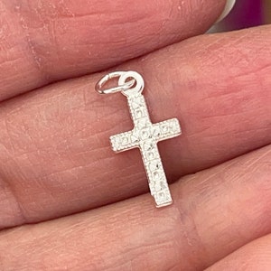 925 Sterling Silver Cross, Sterling Silver Cross Charm Pendant, Sterling Silver small Cross Charm, Tiny Cross Pendant