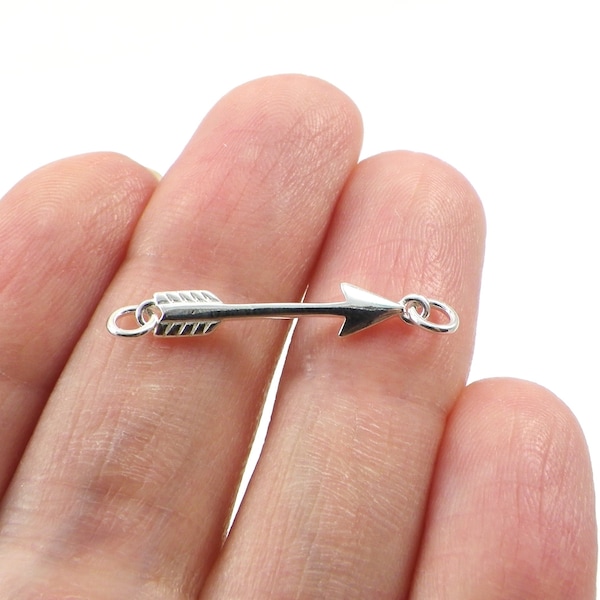 Sterling Silver arrow charm, Made in USA, Sterling Silver Arrow Charm, Tiny Arrow Link Connector