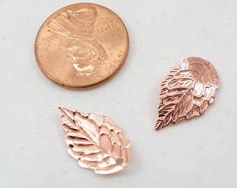 10pcs Rose Gold Plated Leaf Charms, 18x10mm, 2-Sided