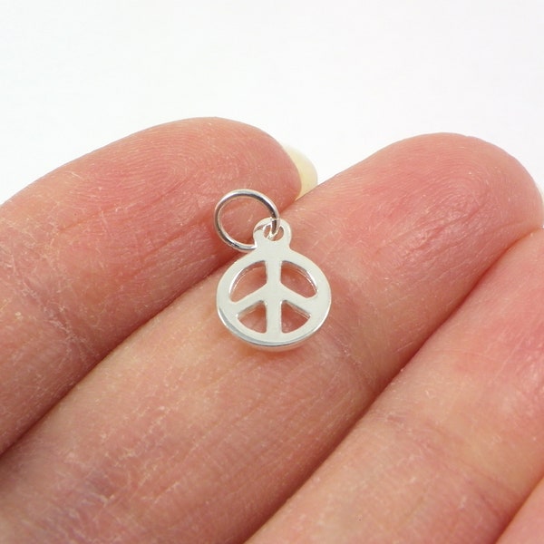 Peace Charm Sterling Silver charm, Made in USA, Sterling Silver peace Charm, Peace Charm  Pendant Small charm