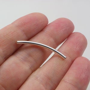 Tube bead silver, Sterling Silver Tube Bead, Tiny Curved Tube, Sterling silver Tube smooth curved, SHIPPING FROM USA