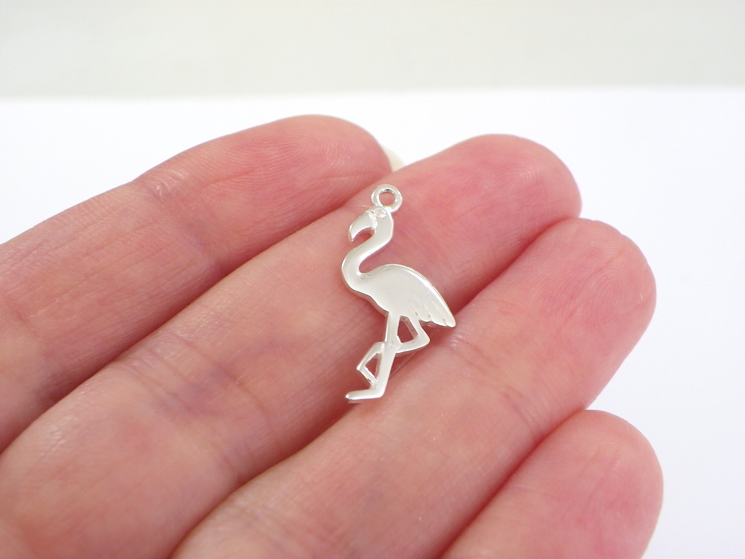Flamingo Charm Silver Sterling Silver Flamingo Charm Flamingo