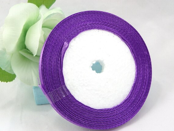 Purple Single Faced Satin Ribbon, 1-1/2 Inch Wide x Bulk 25 Yards