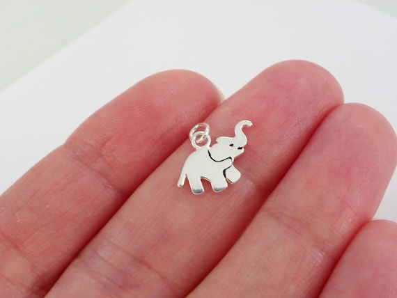 Elephant Charm Silver Small Elephant Charm Elephant Charm Silver Made in USA Elephant Charm Pendent Elephant Charm Gift Silver Charm Etsy