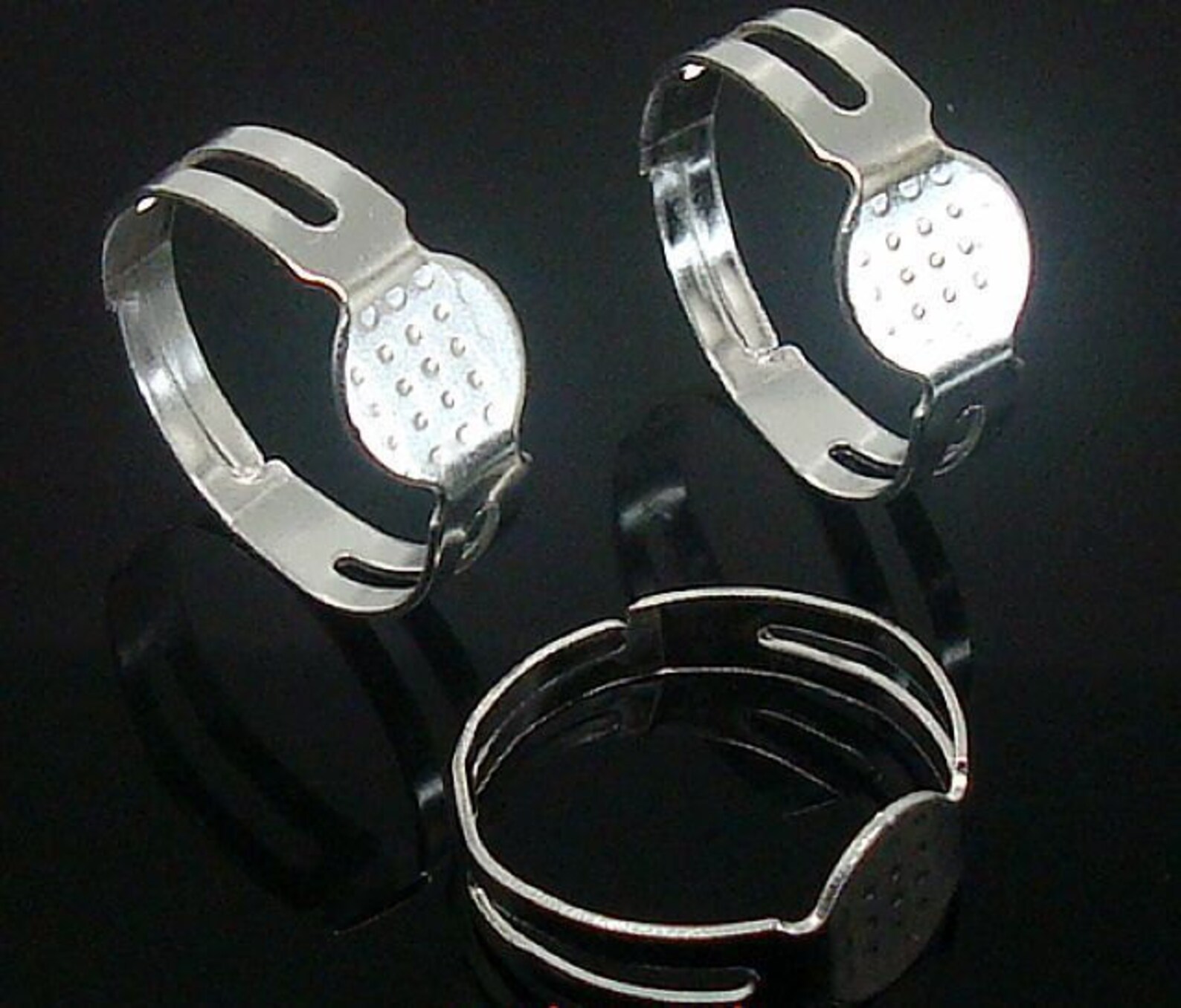 8pcs Adjustable ring silvery pad rings white round Pad RING Etsy