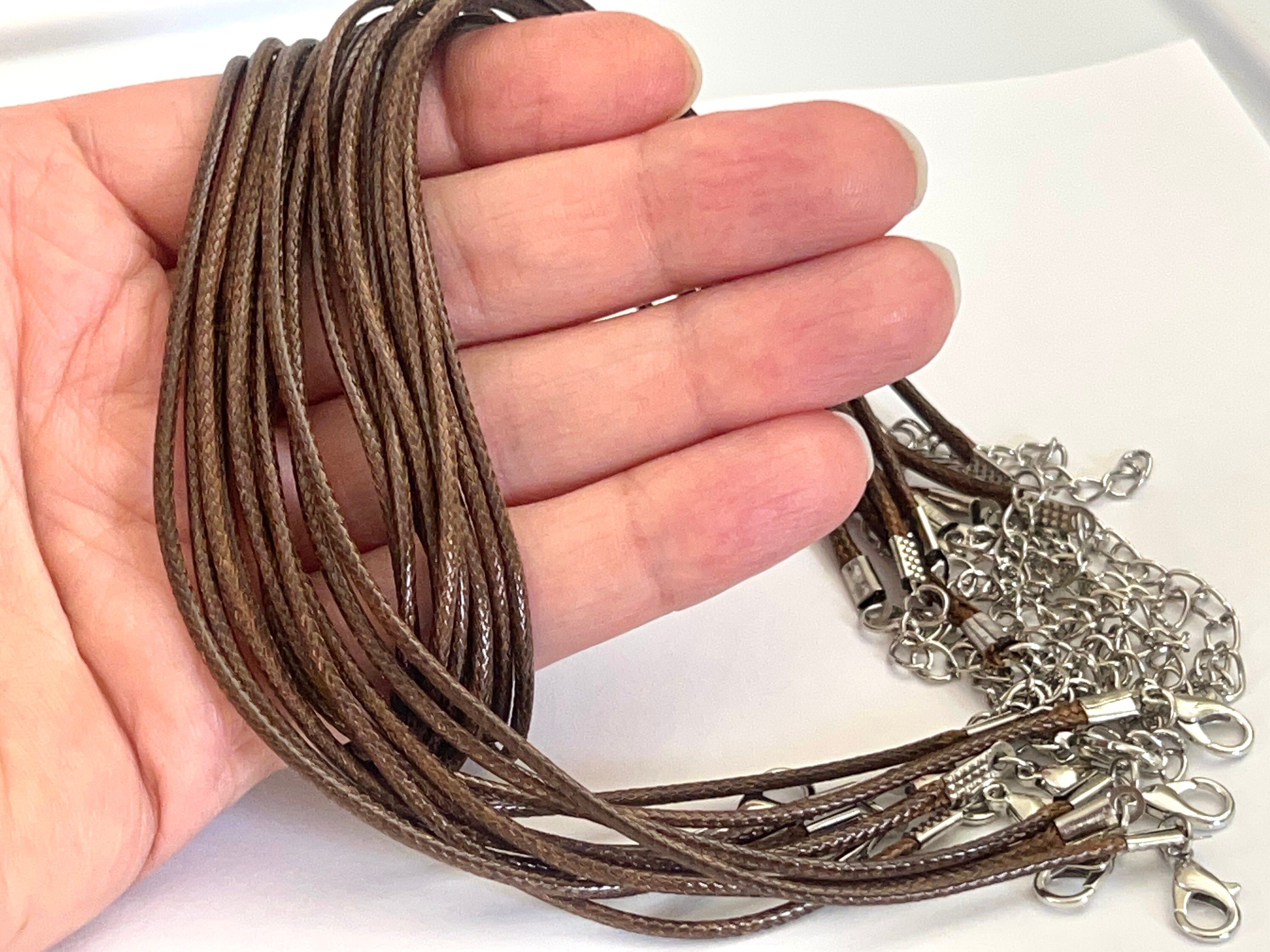 Antique Dark Brown 2mm Leather Necklace Cord With Bronze Clasp