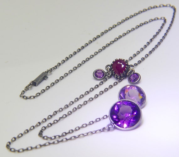 Délicate antique solid silver natural pigeon bloo… - image 1