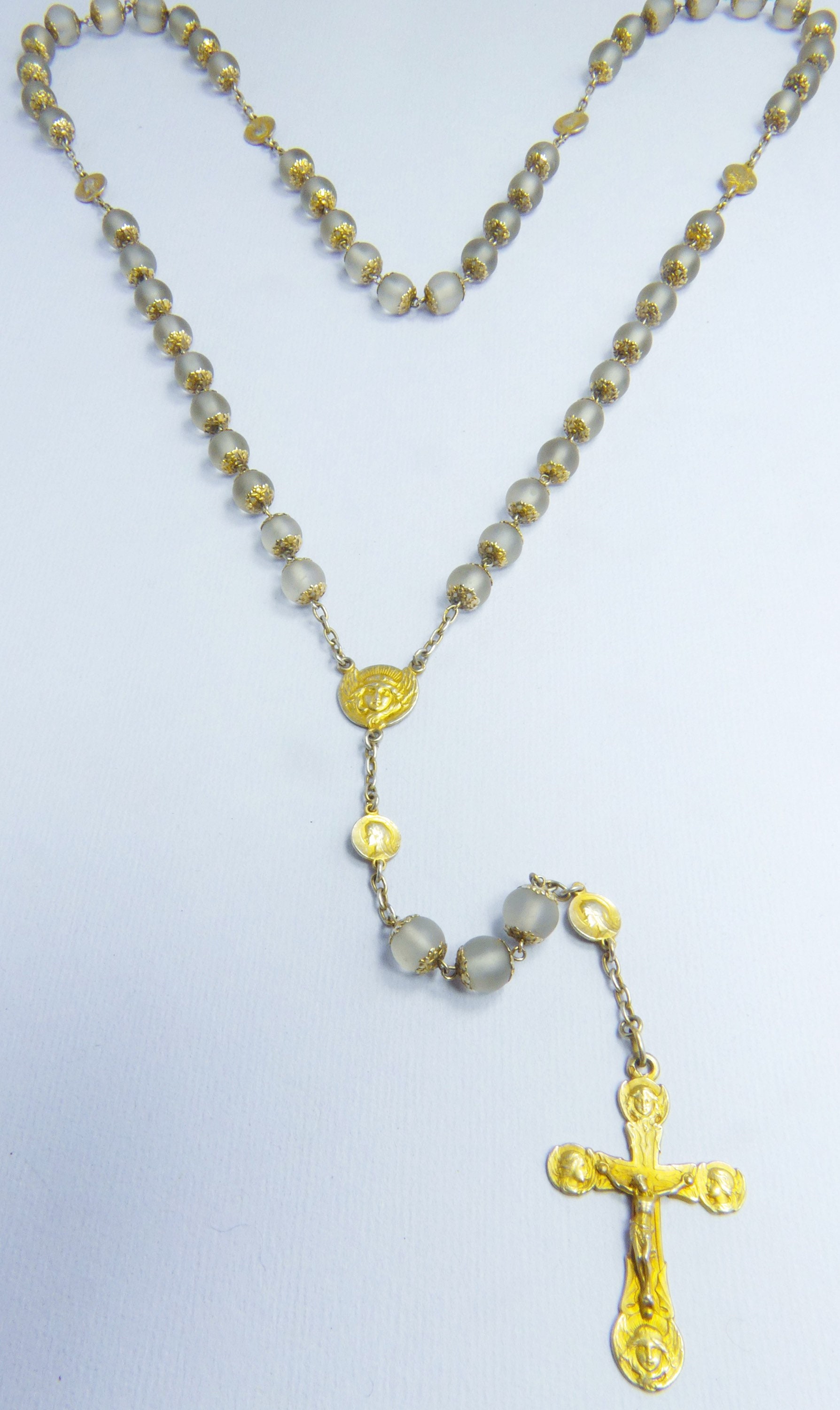 Extrêmement Rare Signé Alphonse Auger Antique 1800S Pleine Longueur Complet 18K Or Vermeil & Argent 