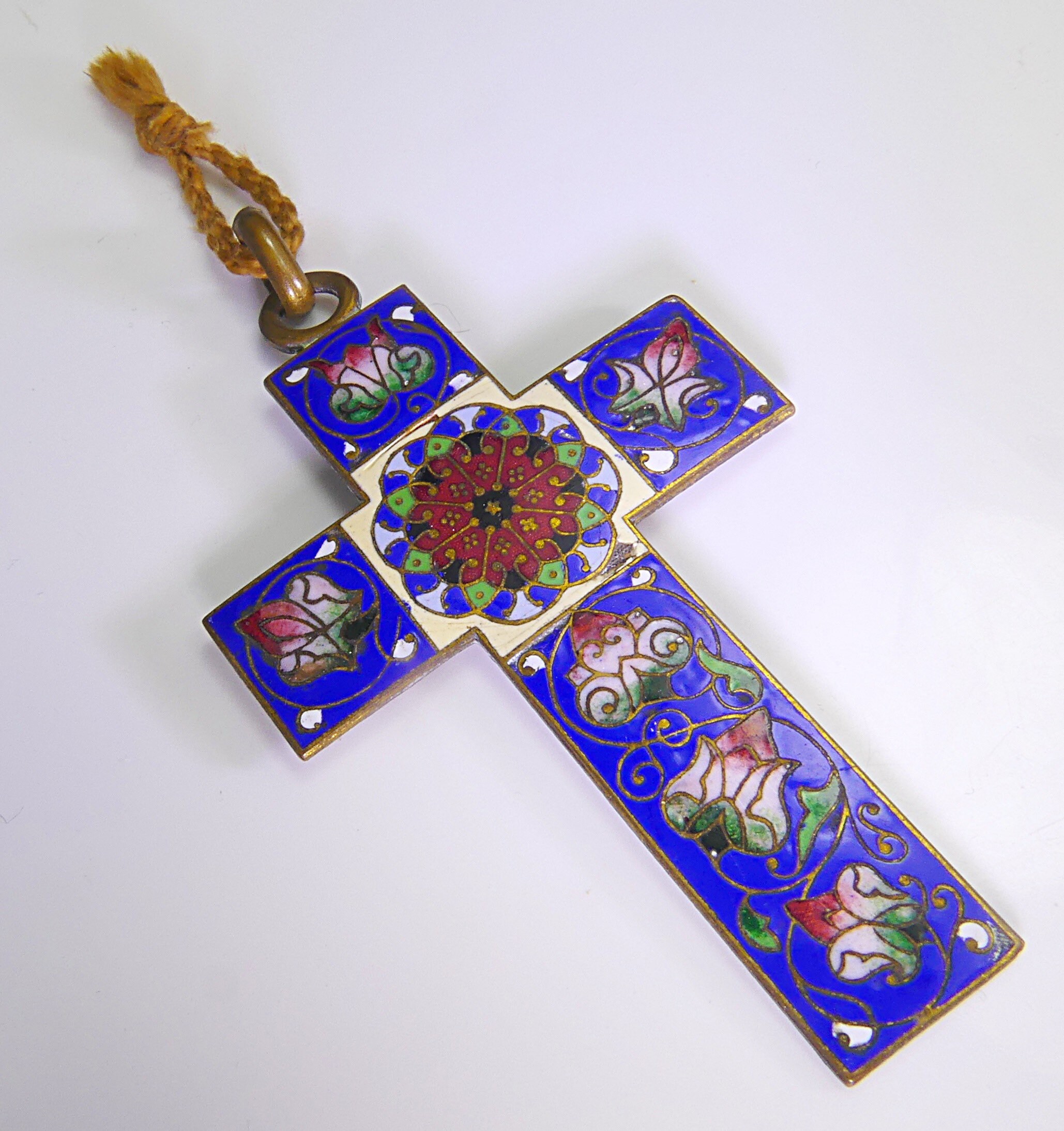 Antique Authentique Français Art Nouveau 1900 Beauté de L'émail Lourdes