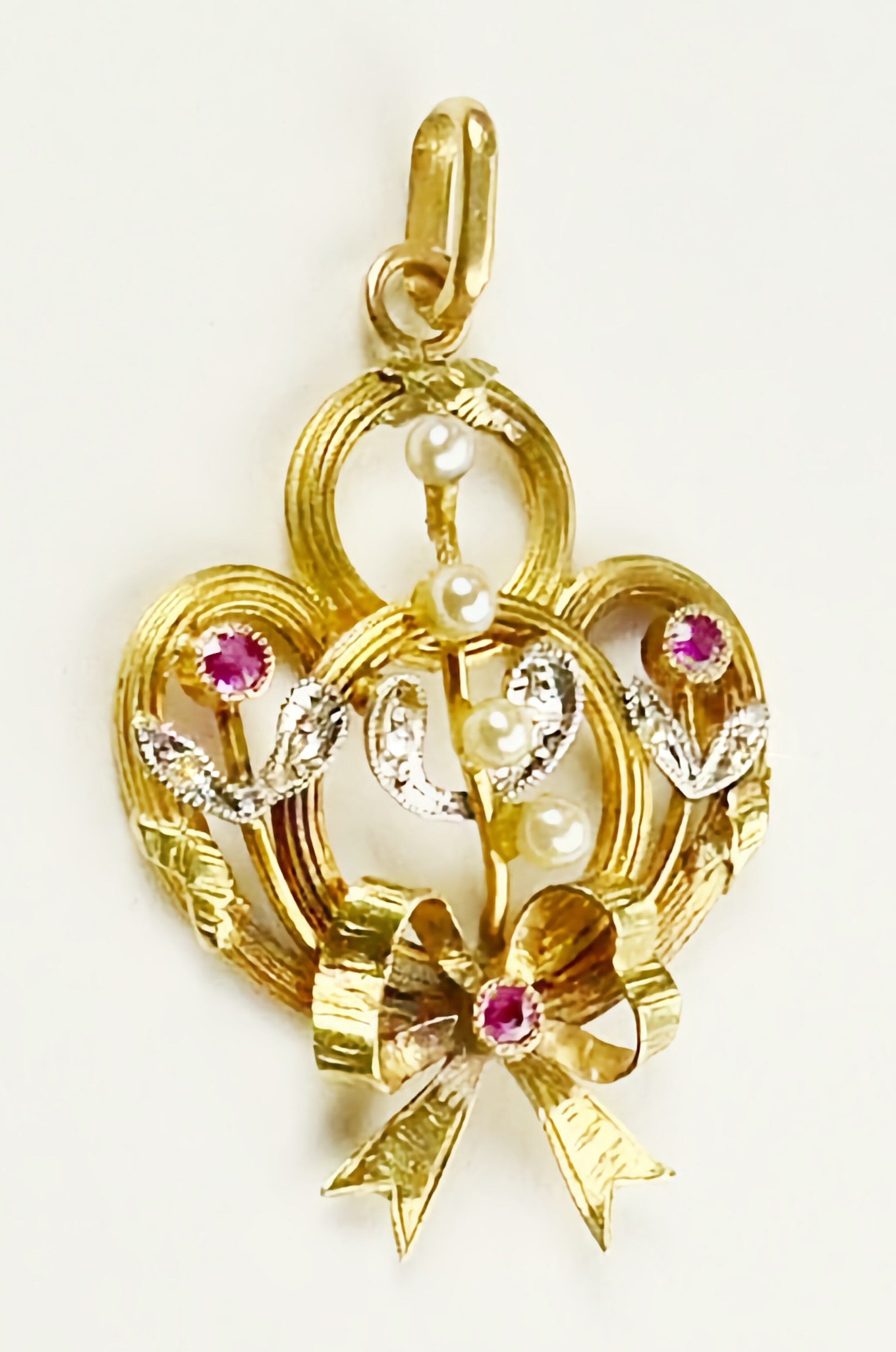 Pendentif Ancien En Or 18K Avec éclats De Diamants - Période Napoléon III - Occasion