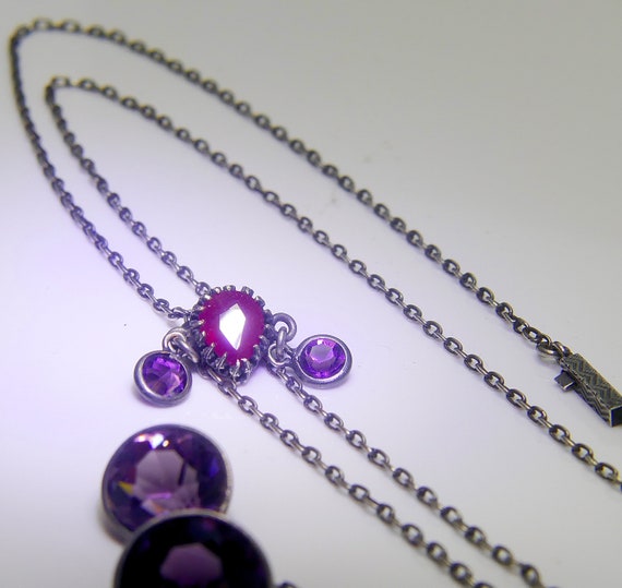 Délicate antique solid silver natural pigeon bloo… - image 8