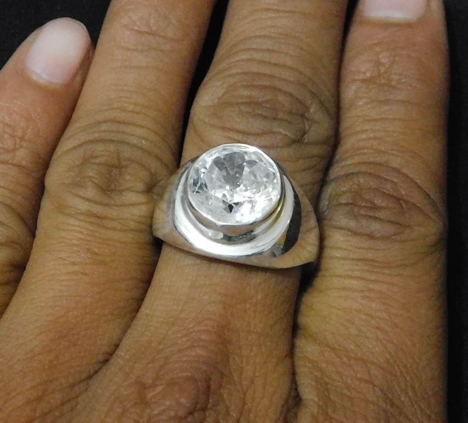 White Zircon Ring Gemstone Ring Brass Ring Wedding Ring Etsy