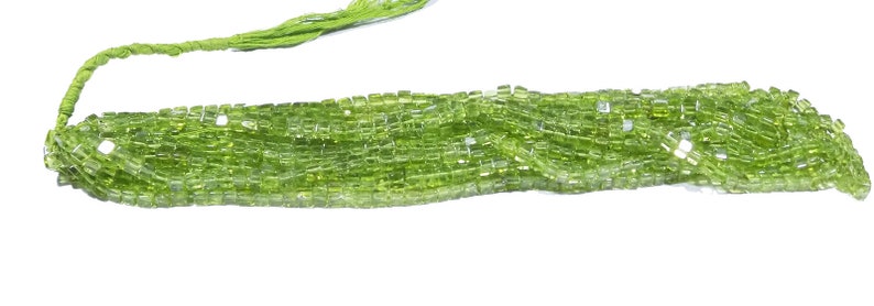 Natural Peridot Gemstone Handmade Smooth 3D Cube Box Square Beads Strand Natural Peridot Box Beads 4x4mm Approx 16/'/' Strand