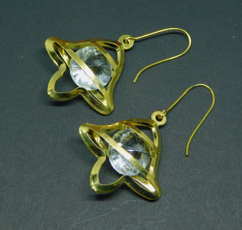 Gold Color Plated Fashion Earring L.O 14 Gold Brass Fashion Earrings,Fashinable Earrings with Crystal,Dangle Earring Gift For Her