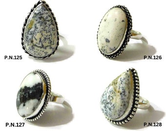 Natural Dendritic Opal, German Silver Ring, Unique Ring, Gift For Her, Gemstone Ring, Handmade Ring, Beautiful Solid Brass Ring, 5-8 US Size