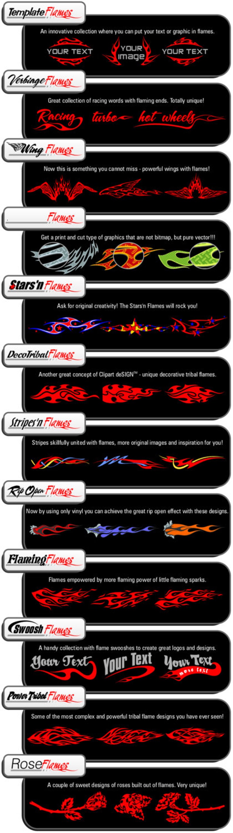 888 Vector Cliparts Of Flames And Vinyl Ready Vehicle Graphics Decals Free Samples Available Tribal Fire Clip Art Art Collectibles Sharestan Com