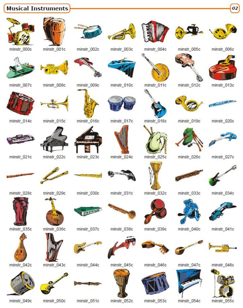 150150 Vector Clipart of Musical Instruments Vinylready Package FREE