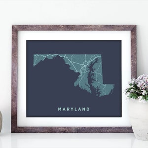 Maryland State Map Print - Art mural - Maryland print