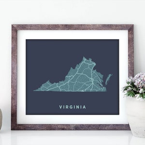 Virginia State Map Print - Wall Art - Virginia print