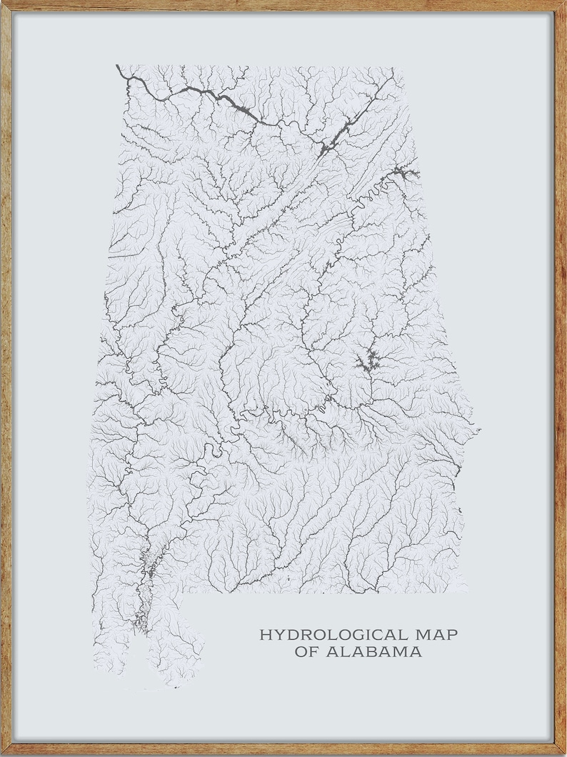 Alabama Hydrological Map Of Rivers And Lakes Alabama Rivers Etsy Il 794xN.2301018447 1ngz 