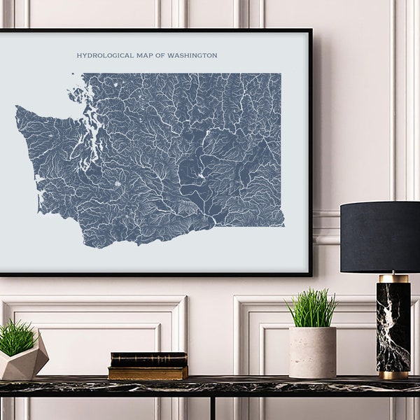 Map of Washington State - Etsy