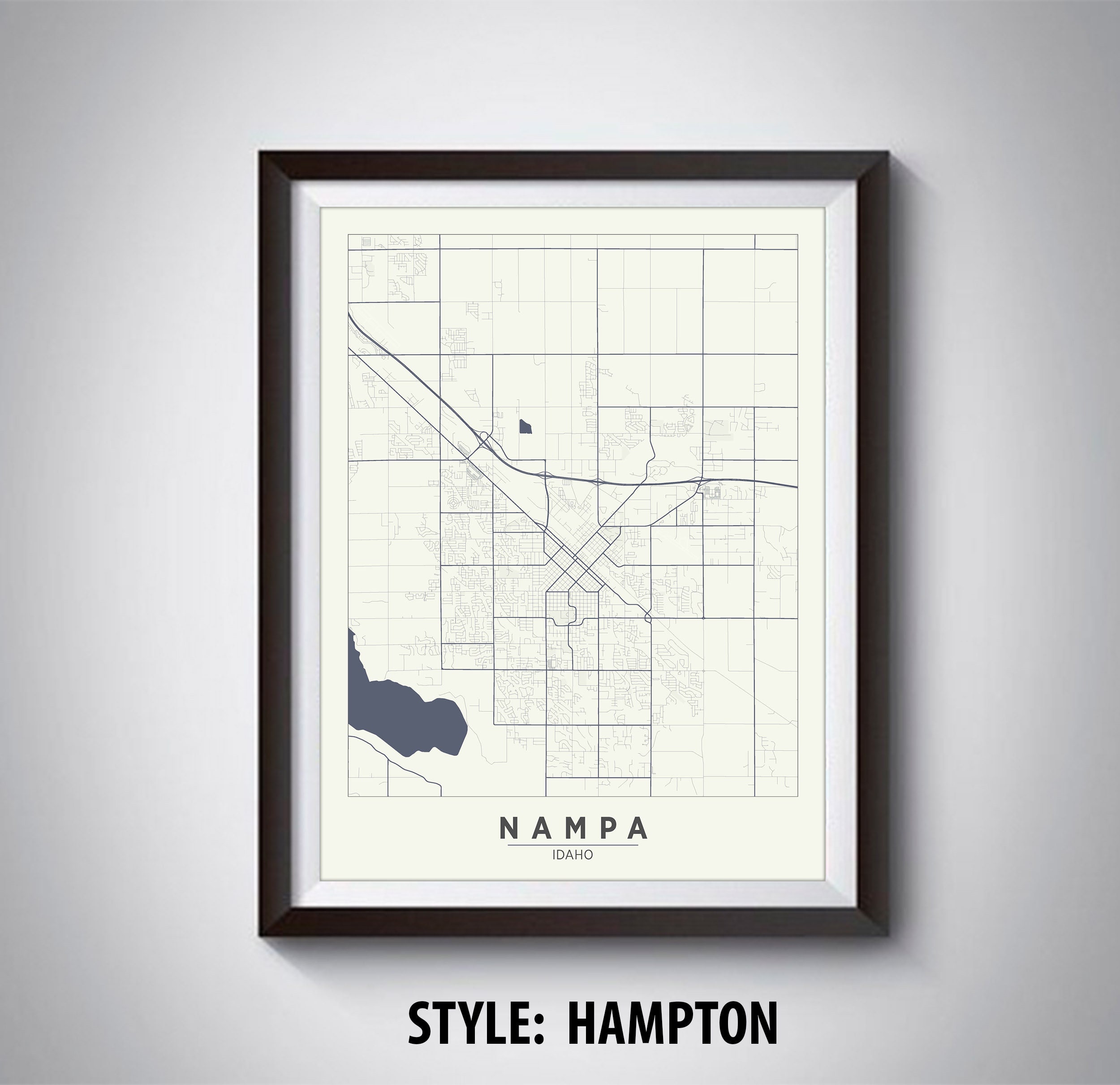 Nampa, Idaho Map Art Print: Vintage Style Office Decor - Etsy
