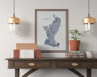 Lower Mississippi River Hydrological Map Poster: Rivers & Lakes