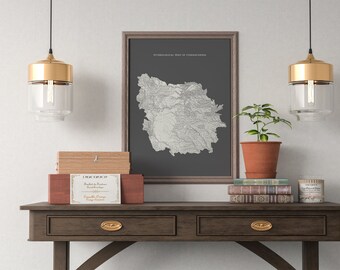 Comancheria Hydrological Map Print: Rivers & Lakes