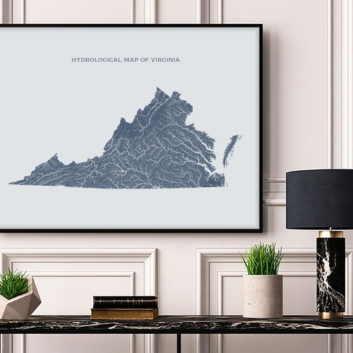 Yorkshire UK Hydrological Map of Rivers and Lakes Yorkshire - Etsy