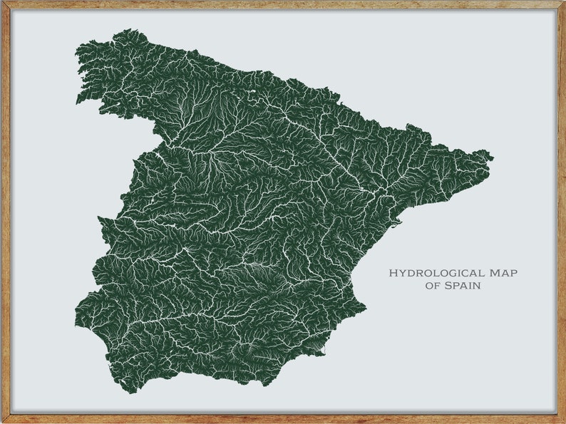 Spain Hydrological Map Of Rivers And Lakes Spain Map Etsy Il 794xN.2464526357 M9p7