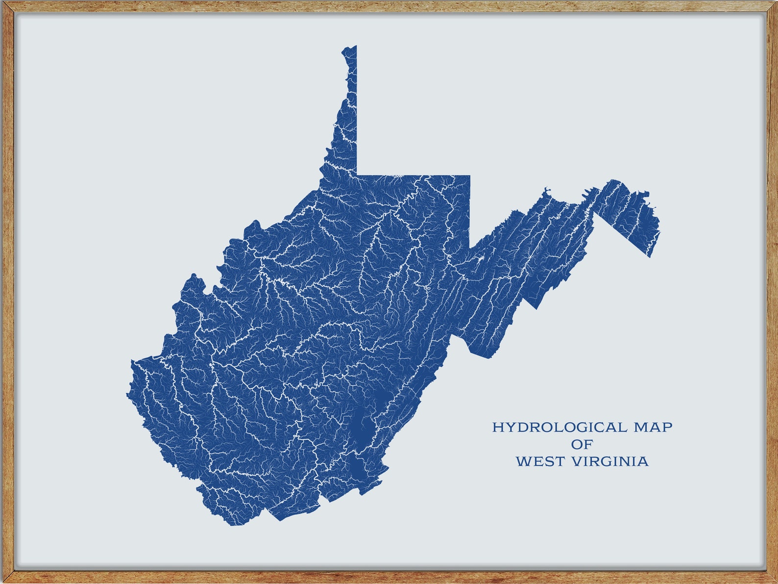 West Virginia Hydrological Map Of Rivers And Lakes West Etsy Il 1588xN.2251460878 Tmne