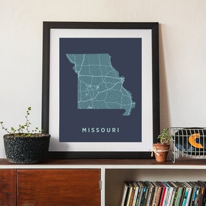 Missouri State Map Art Print: Rivers, Roads, and Cities