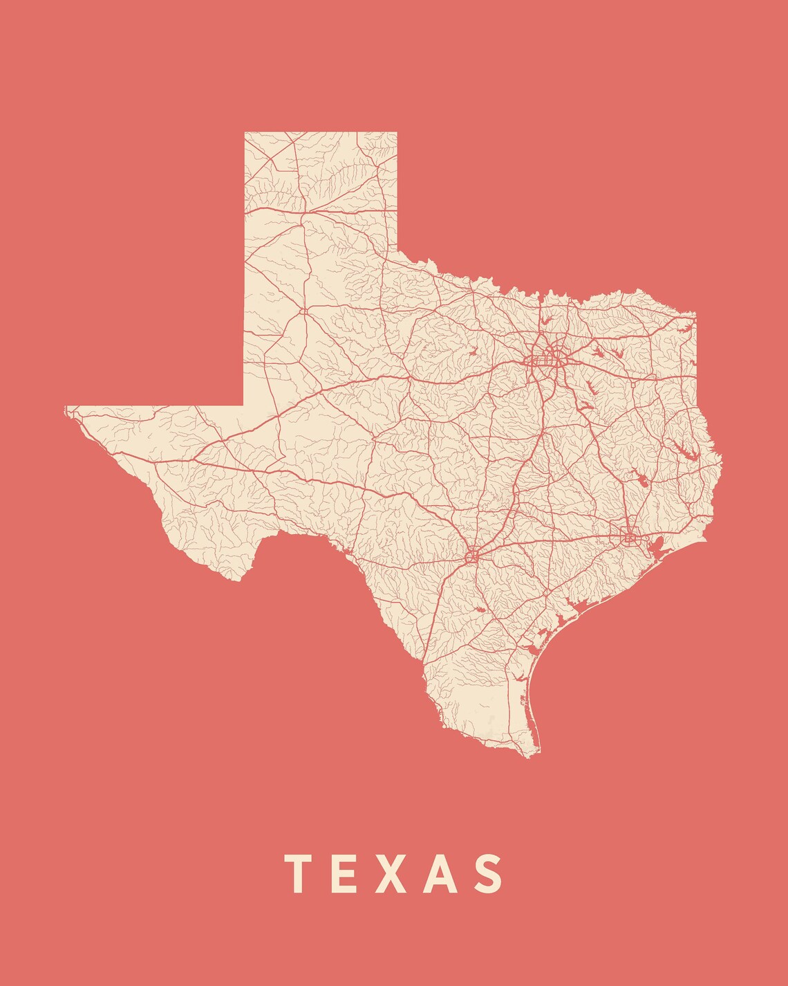A Color Map Of Texas Map - Il 1140xN.2072779822 Gf7u