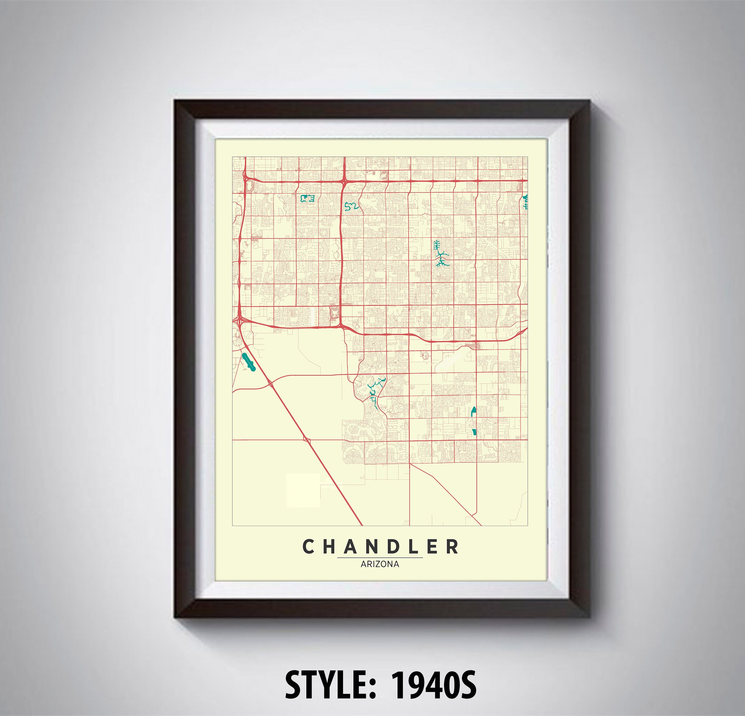 Map Of Chandler Az Map Of Chandler Az Chandler Map Chandler Poster Office | Etsy Ireland