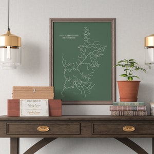 Colorado River Watershed Typografische Karte Print