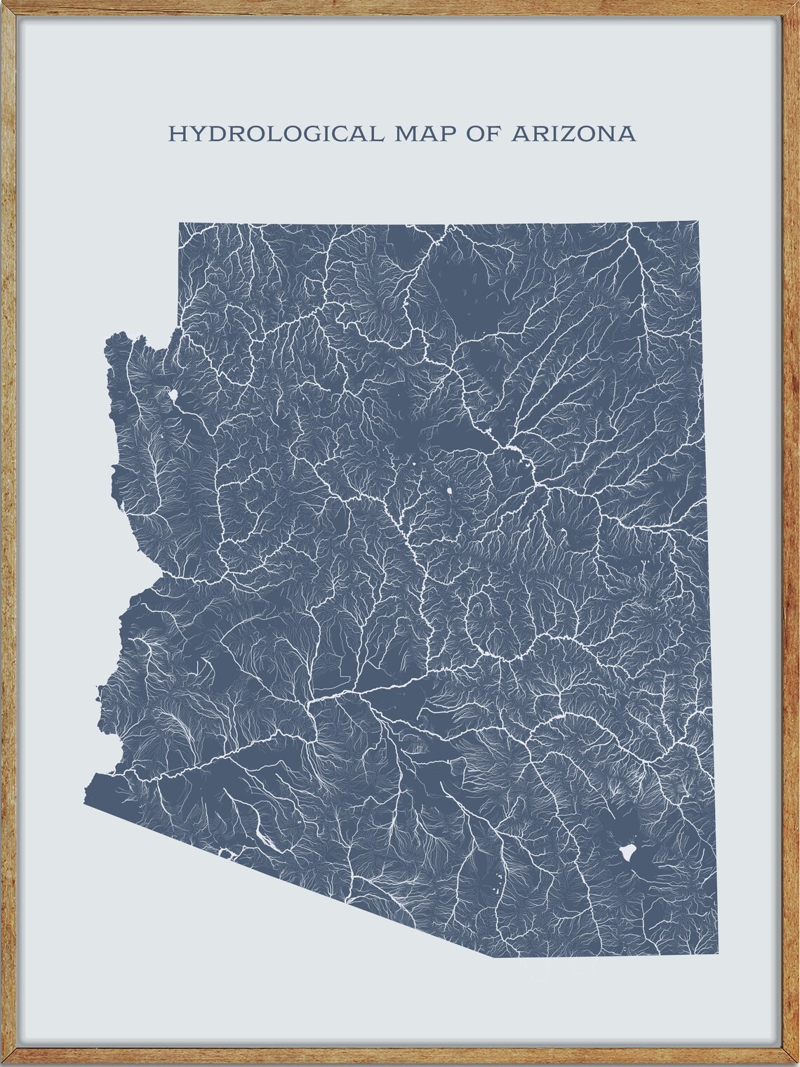 Arizona Rivers and Lakes Hydrological Map Poster - Etsy