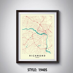 Richmond Virginia Map Print: Vintage Style Roadway Art