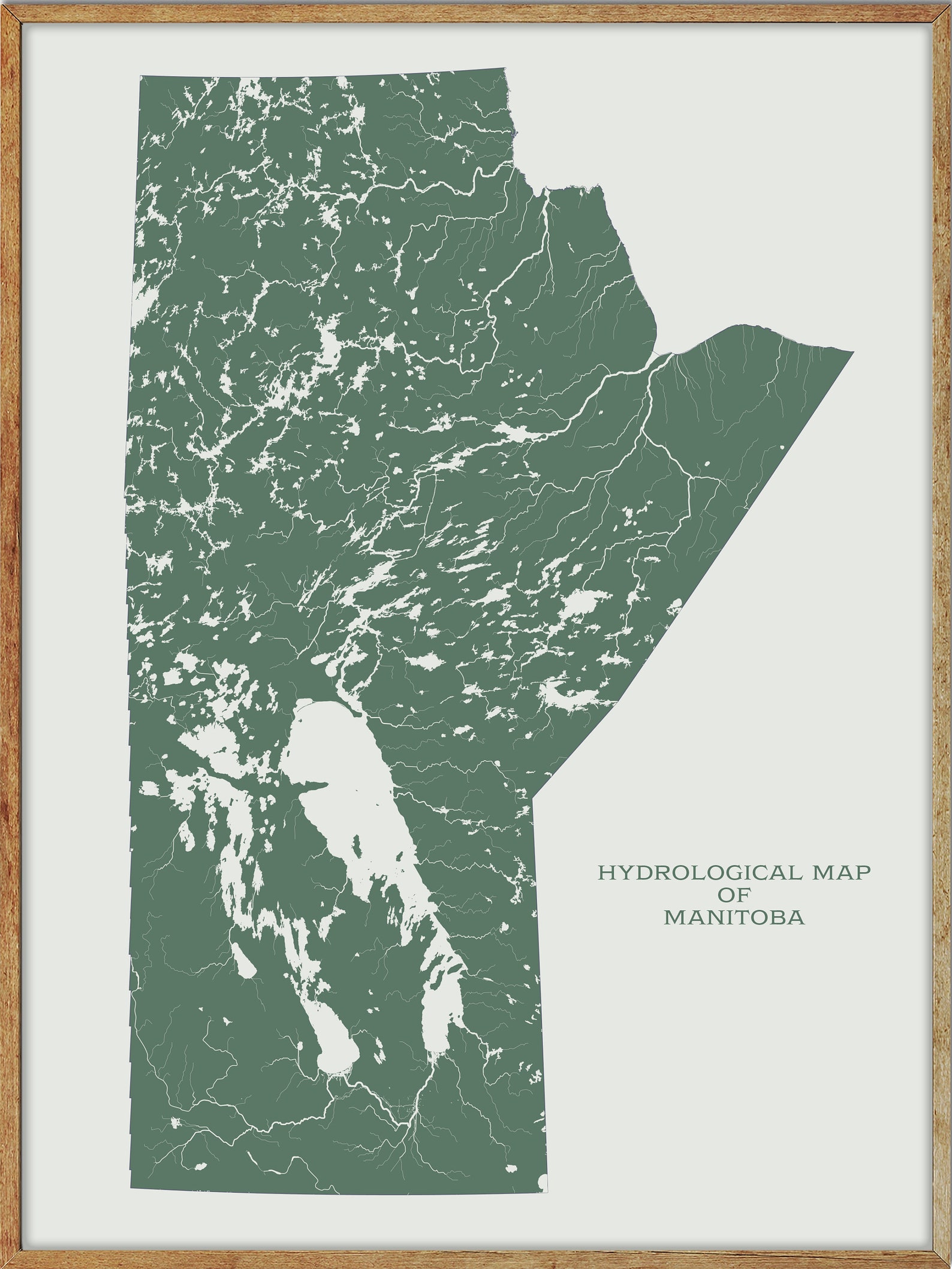 Manitoba Hydrological Map of Rivers and Lakes Manitoba Rivers Etsy