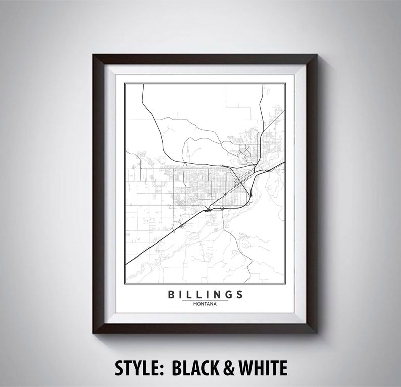 Map of Billings MT Billings Map Billings Poster Office - Etsy