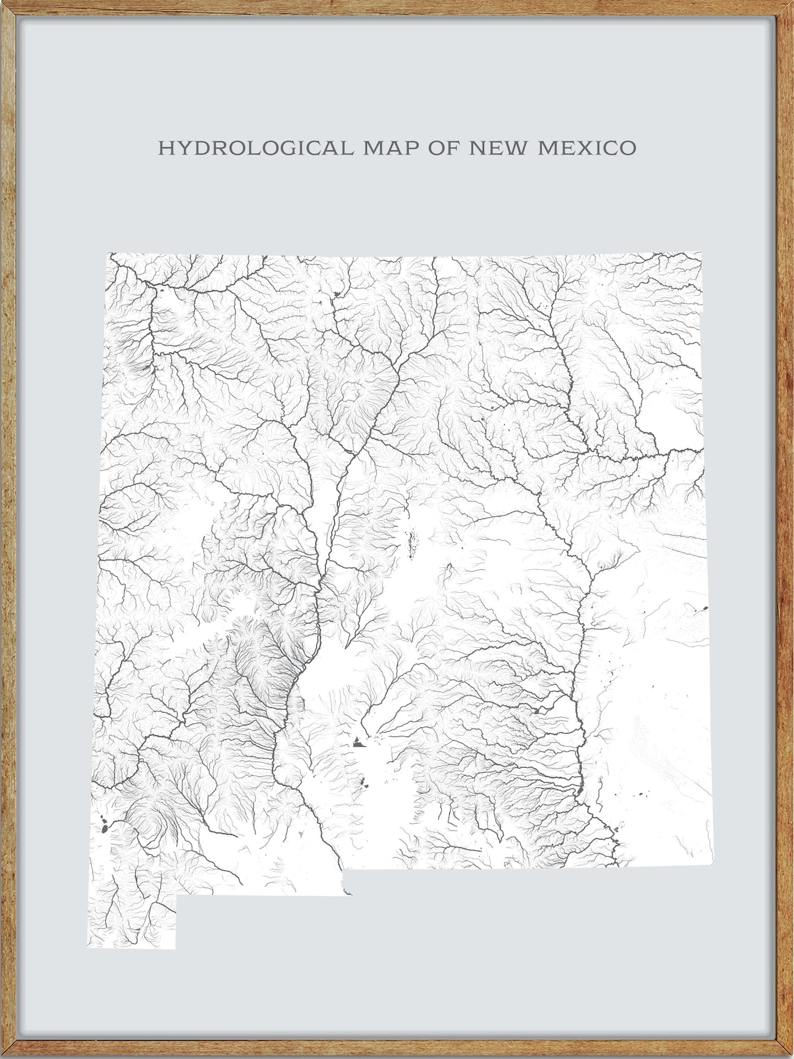 New Mexico Hydrological Map Of Rivers And Lakes New Mexico Etsy Il 1140xN.2299290771 2u4v