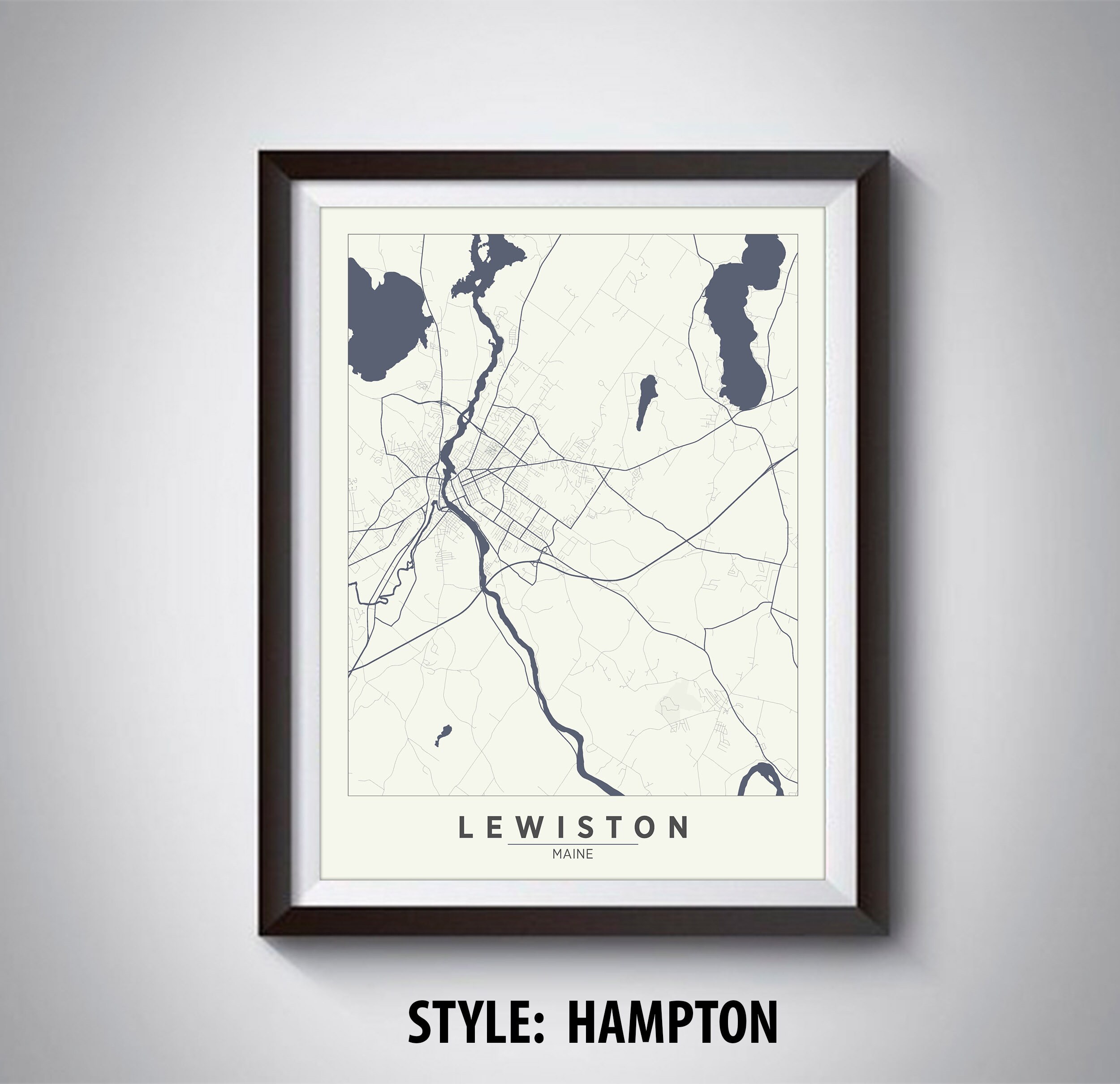 Map of Lewiston ME Lewiston Map Lewiston Poster Office - Etsy