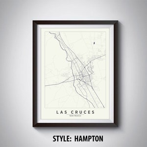 Map of Las Cruces, NM - Las Cruces Map - Las Cruces Poster - Office Décor - Wall Art - Travel ...