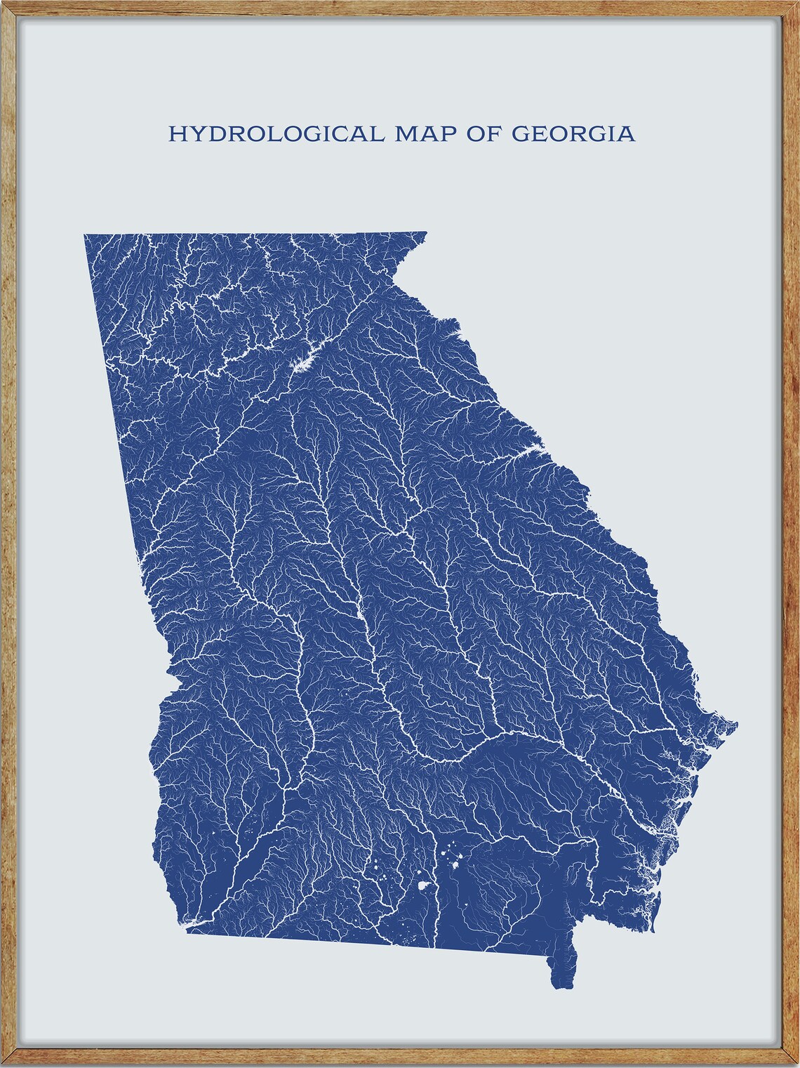 Georgia Rivers Posters Georgia Rivers and Lakes Map: Hydrological Giclée Poster - Etsy